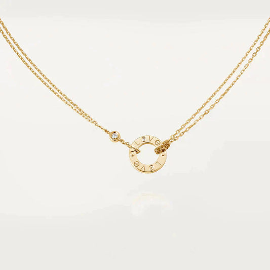 [Rose Jewelrys]LOVE NECKLACE 16MM 2 DIAMONDS