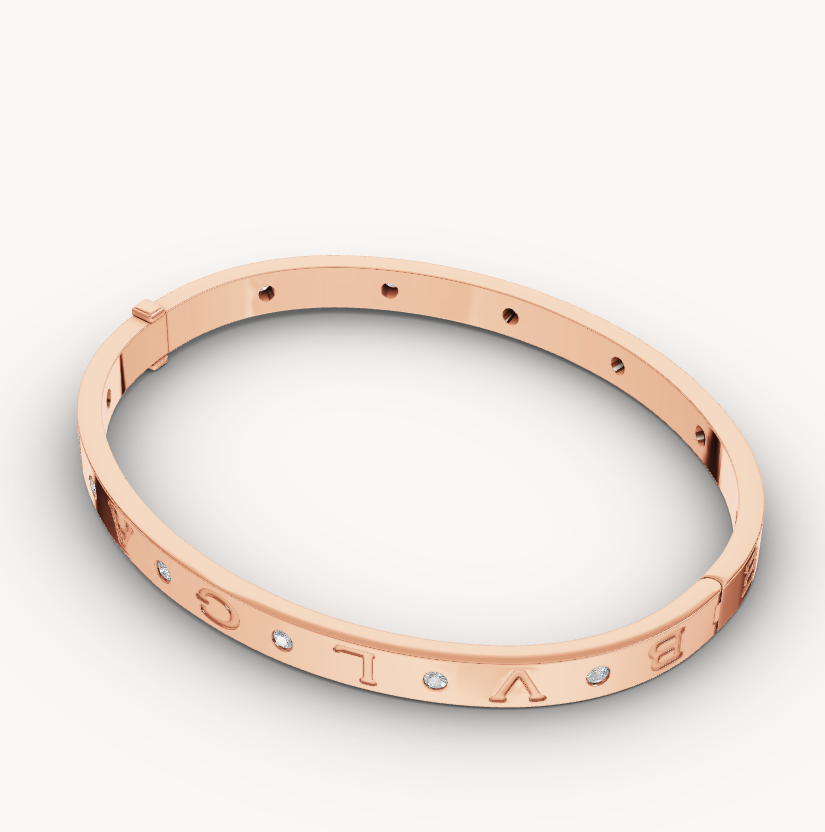 [Rose Jewelrys]ZERO 1 PINK GOLD 12 DIAMONDS BRACELET
