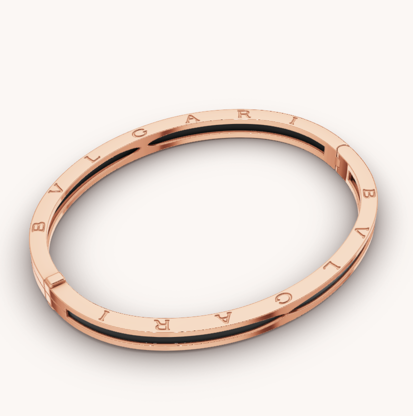[Rose Jewelrys]ZERO 1 PINK GOLD WITH BLACK CERAMIC BRACELET