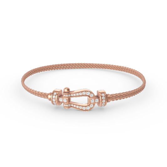 [Rose Jewelrys]FORCE SMALL HORSESHOE  DIAMOND CHAIN ROPE BRACELET