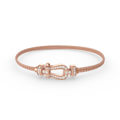 []FORCE SMALL HORSESHOE  DIAMOND CHAIN ROPE BRACELET