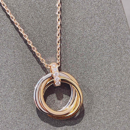 [Rose Jewelrys]TRINITY NECKLACE GOLD  DIAMONDS