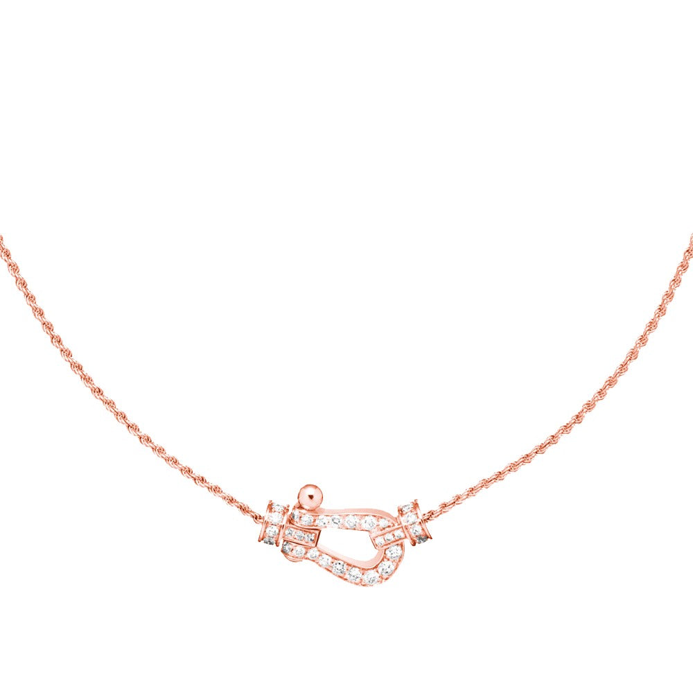 [🌹Rose💎]FORCE 10 PINK GOLD DIAMOND NECKLACE