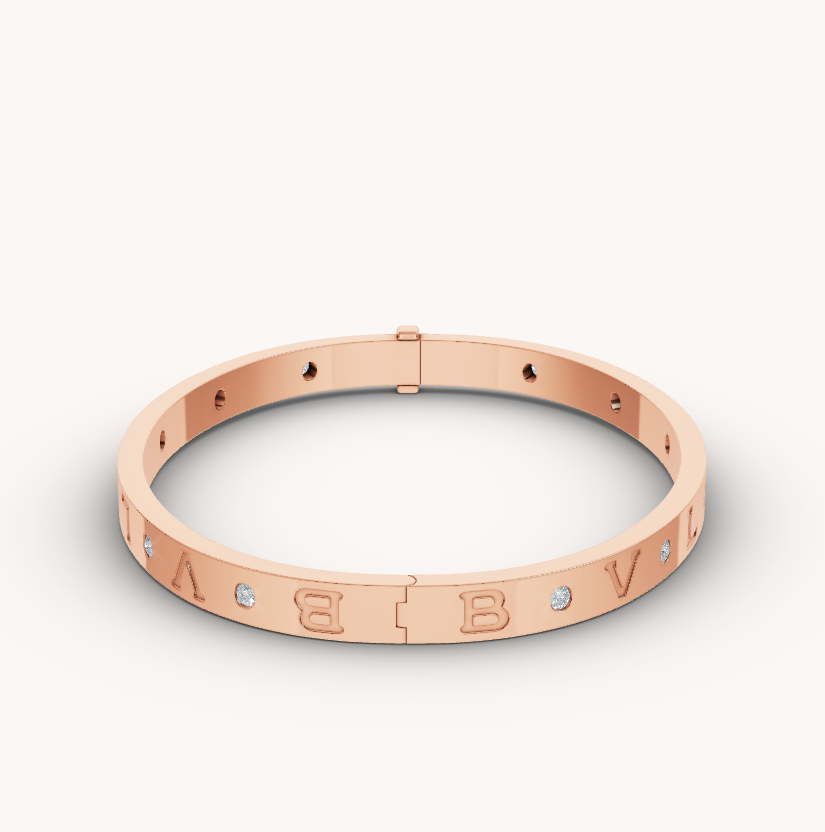 [Rose Jewelrys]ZERO 1 PINK GOLD 12 DIAMONDS BRACELET