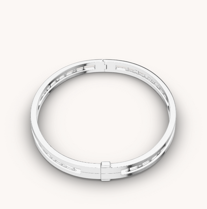 []ZERO 1 SPIRAL LOGO SILVER BRACELET