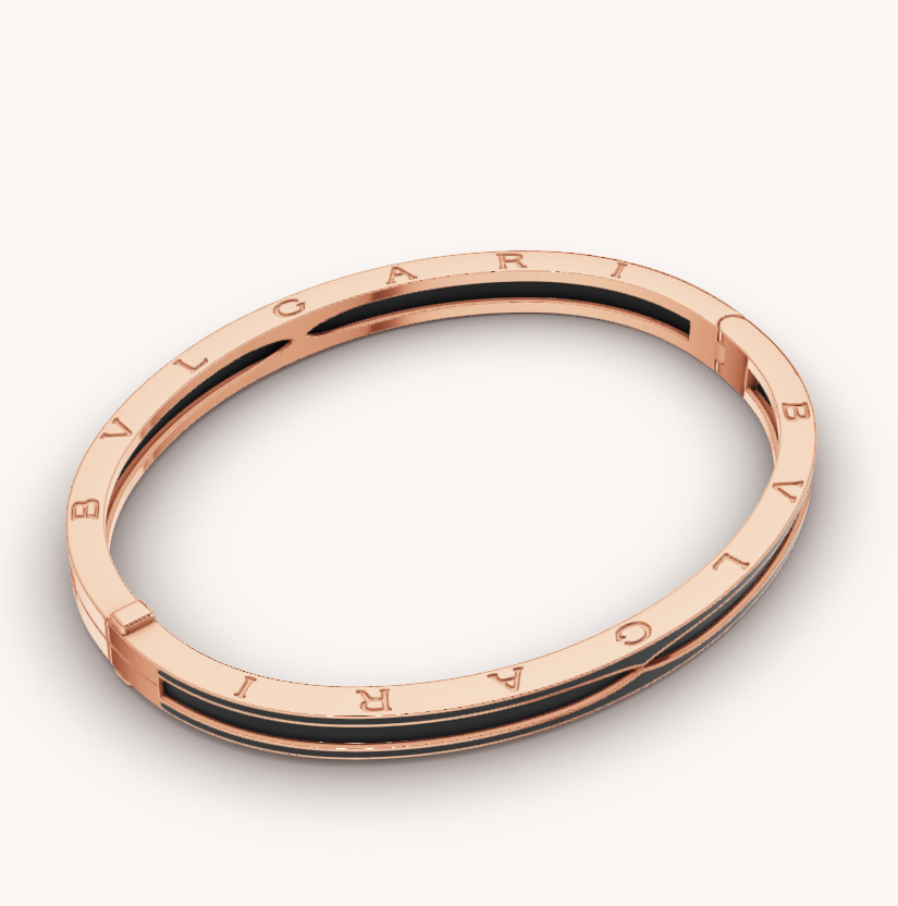 [Rose Jewelrys]ZERO 1 PINK GOLD WITH MATTE BLACK CERAMIC BRACELET