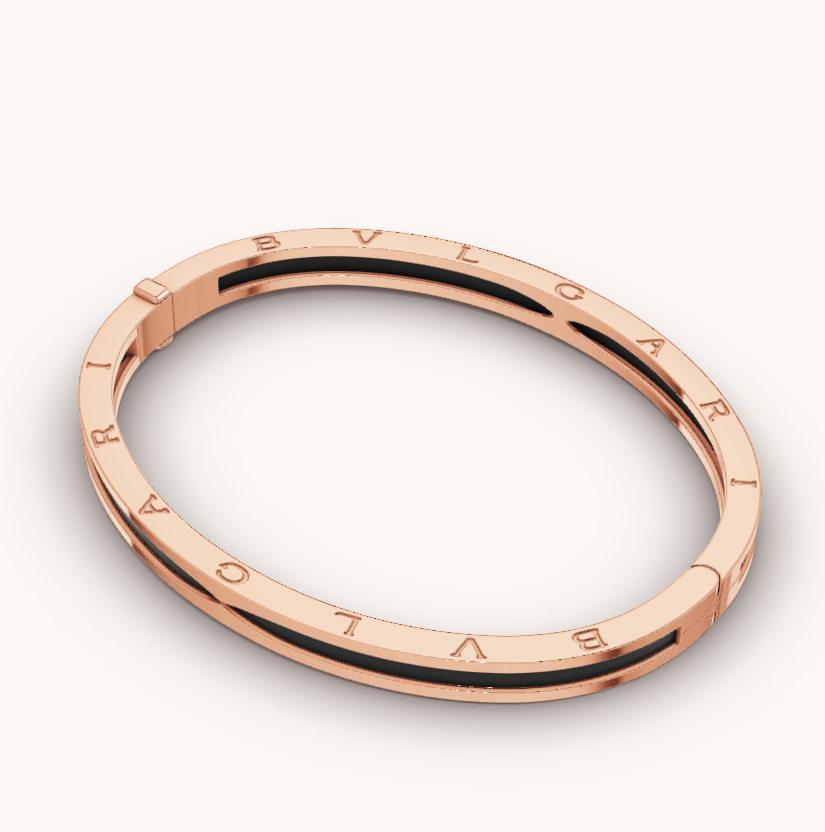 [Rose Jewelrys]ZERO 1 PINK GOLD WITH BLACK CERAMIC BRACELET