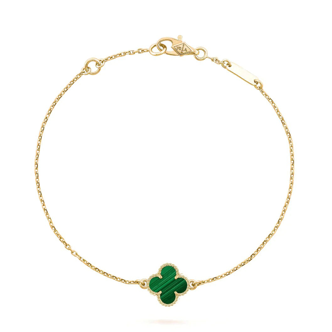 [🌹Rose💎]CLOVER BRACELET MALACHITE 1 MOTIF