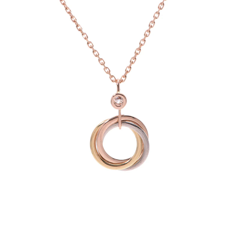 [Rose Jewelrys]TRINITY SILVER GOLD PINK GOLD NECKLACE