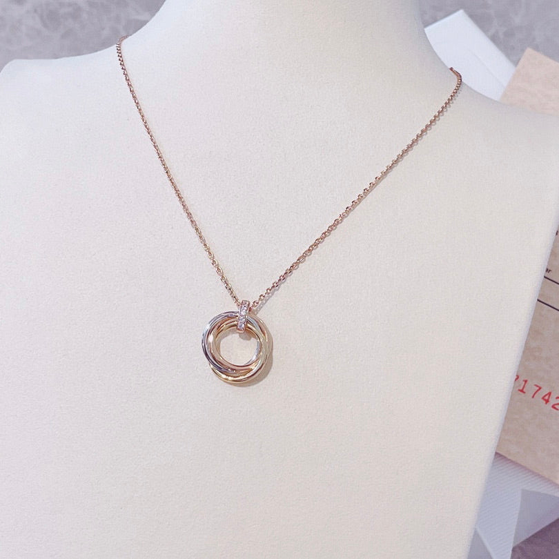 [Rose Jewelrys]TRINITY NECKLACE GOLD  DIAMONDS