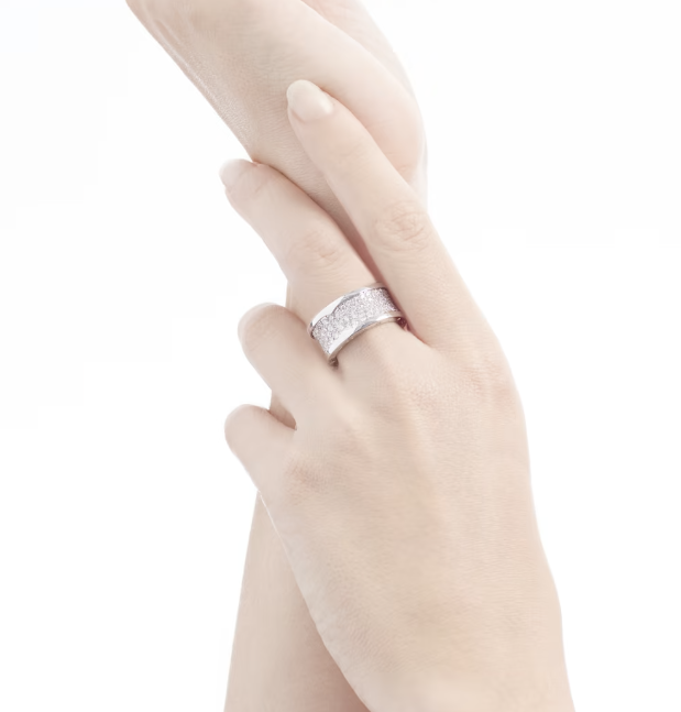[Rose Jewelrys]ZERO 1 WITH PAVED DIAMONDS ON THE SPIRAL RING
