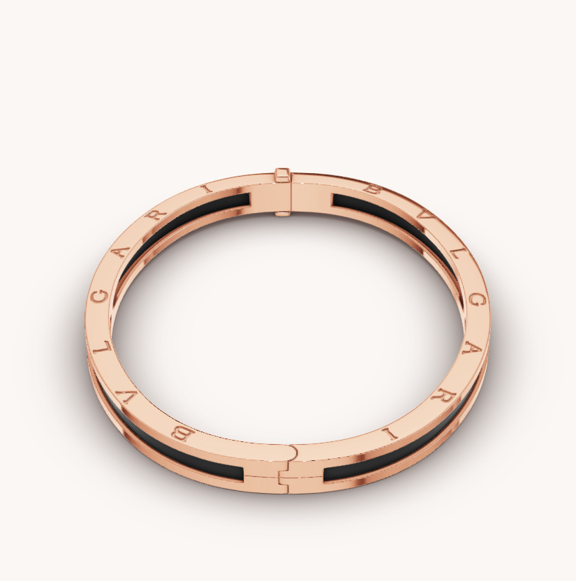 [Rose Jewelrys]ZERO 1 PINK GOLD WITH BLACK CERAMIC BRACELET