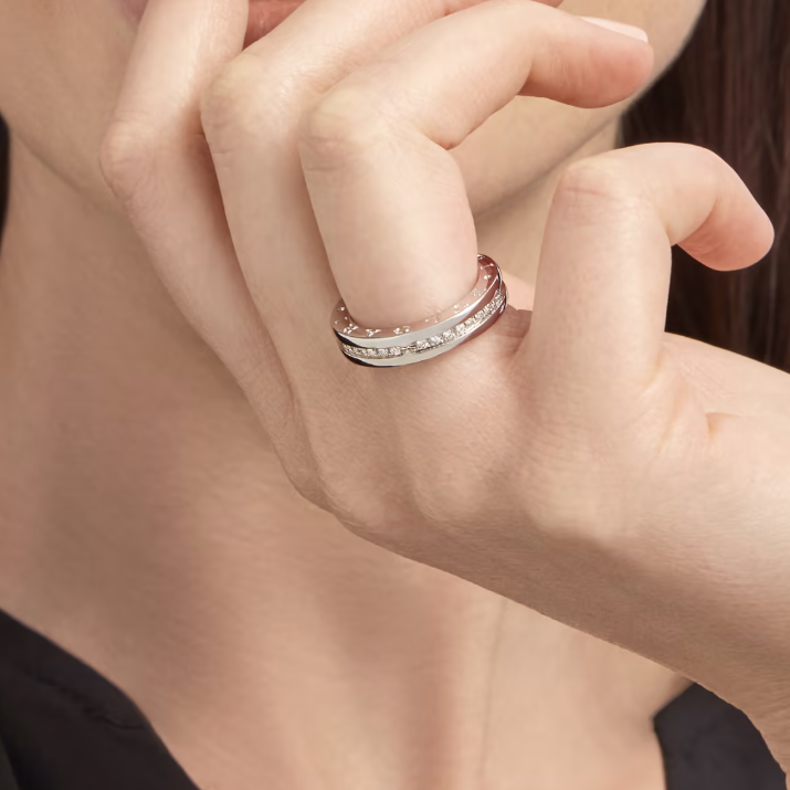 [Rose Jewelrys]ZERO 1 ONE-BAND PAVED DIAMONDS ON THE SPIRAL RING