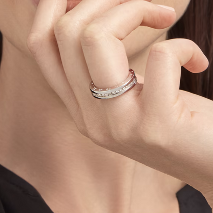 [Rose Jewelrys]ZERO 1 ONE-BAND PAVED DIAMONDS ON THE SPIRAL RING