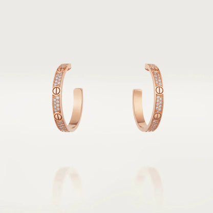 [Rose Jewelrys]LOVE DIAMOND PINK GOLD HOOP EARRINGS