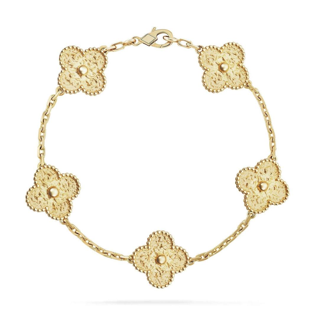 [🌹Rose💎]CLOVER 5 MOTIFS BRONZING BRACELET