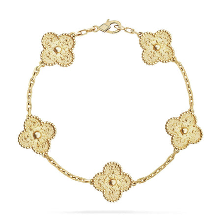 [🌹Rose💎]CLOVER 5 MOTIFS BRONZING BRACELET