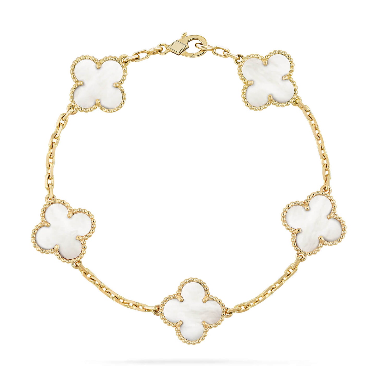[Rose Jewelrys]CLOVER  5 MOTIF WHITE MOP BRACELET
