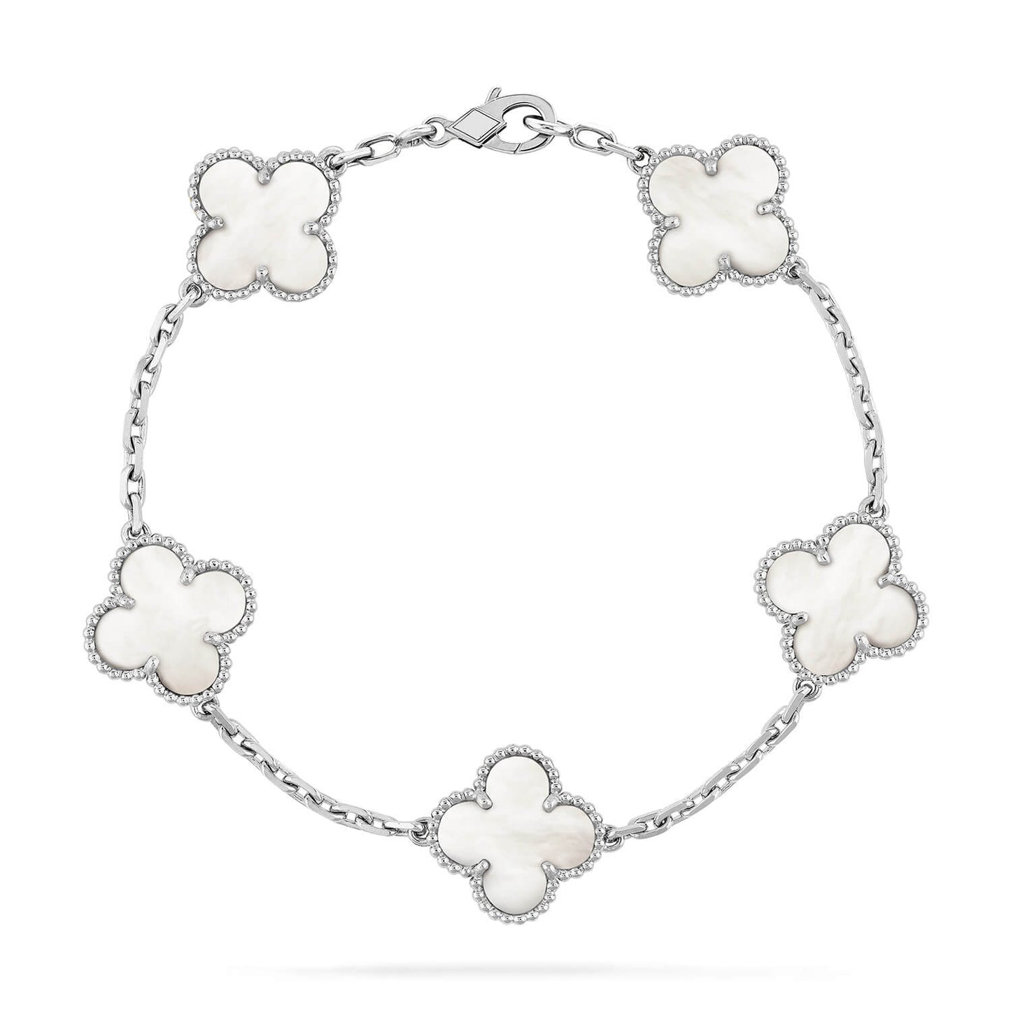 [Rose Jewelrys]CLOVER SILVER MOP 5 MOTIF BRACELET