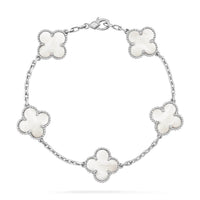 [🌹Rose💎]CLOVER SILVER MOP 5 MOTIF BRACELET