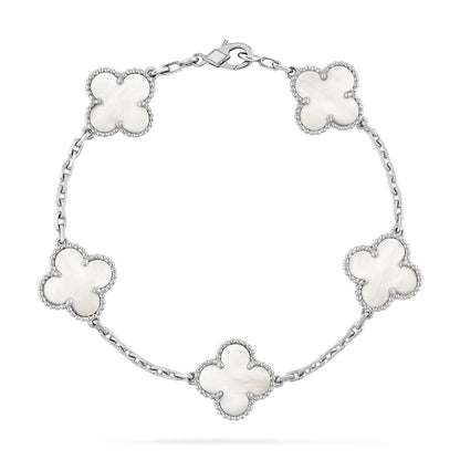 [Rose Jewelrys]CLOVER SILVER MOP 5 MOTIF BRACELET