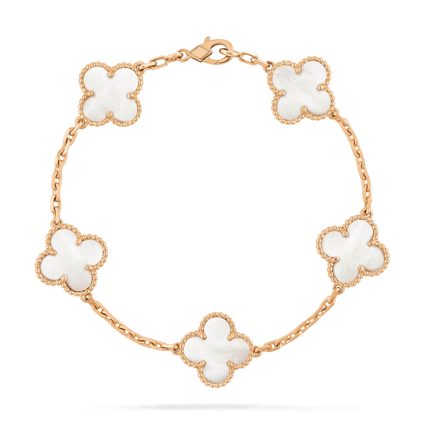 [Rose Jewelrys]CLOVER  5 MOTIF WHITE MOP BRACELET