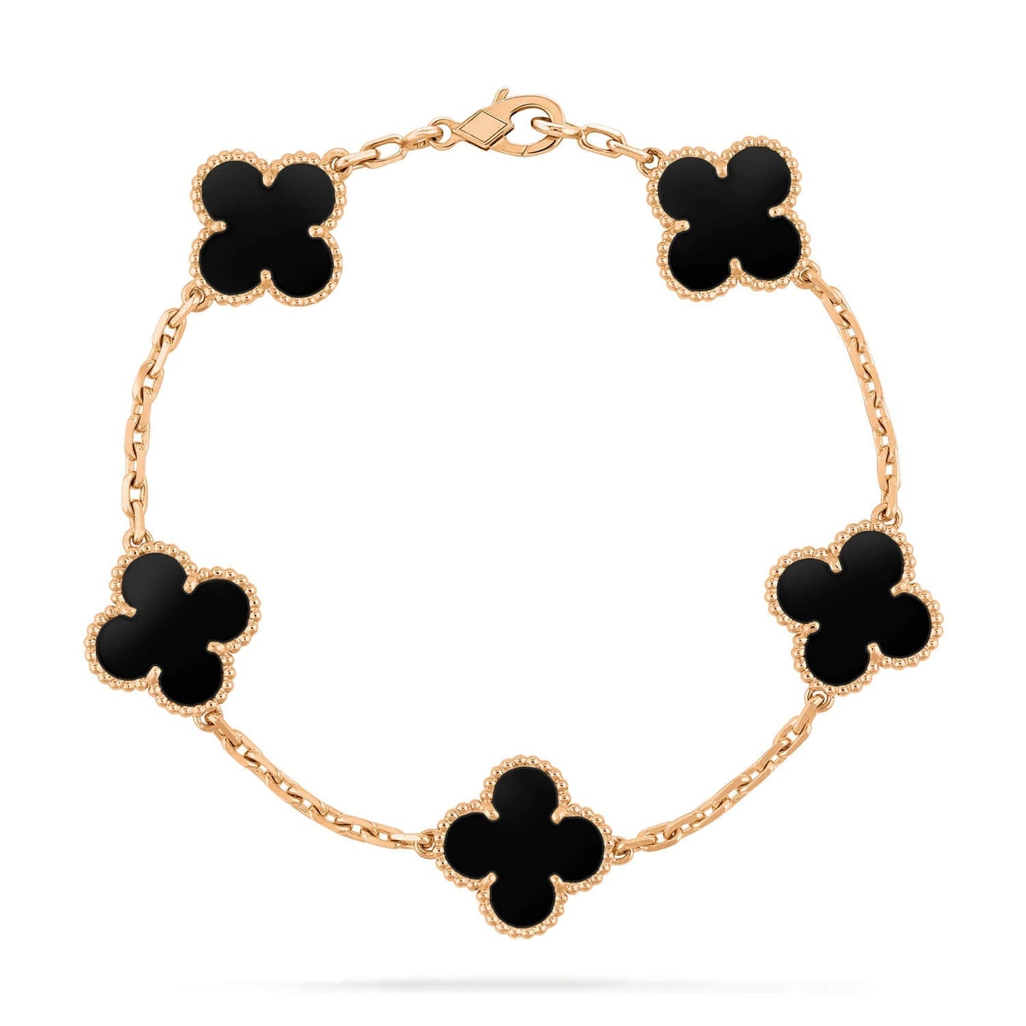[Rose Jewelrys]CLOVER  5 MOTIFS BLACK ONYX BRACELET