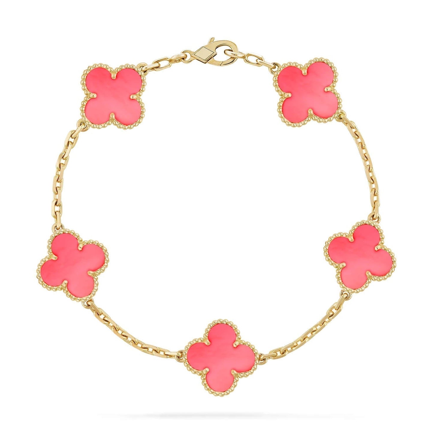 [Rose Jewelrys]CLOVER 5 PINK MOP BRACELET