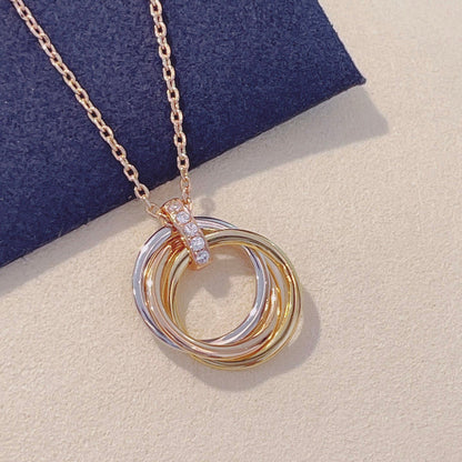 [Rose Jewelrys]TRINITY NECKLACE GOLD  DIAMONDS