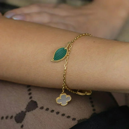 [Rose Jewelrys]LUCKY SPRING 5 MOTIF GOLD BRACELET
