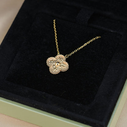 [Rose Jewelrys]CLOVER 15MM  BRONZING NECKLACE