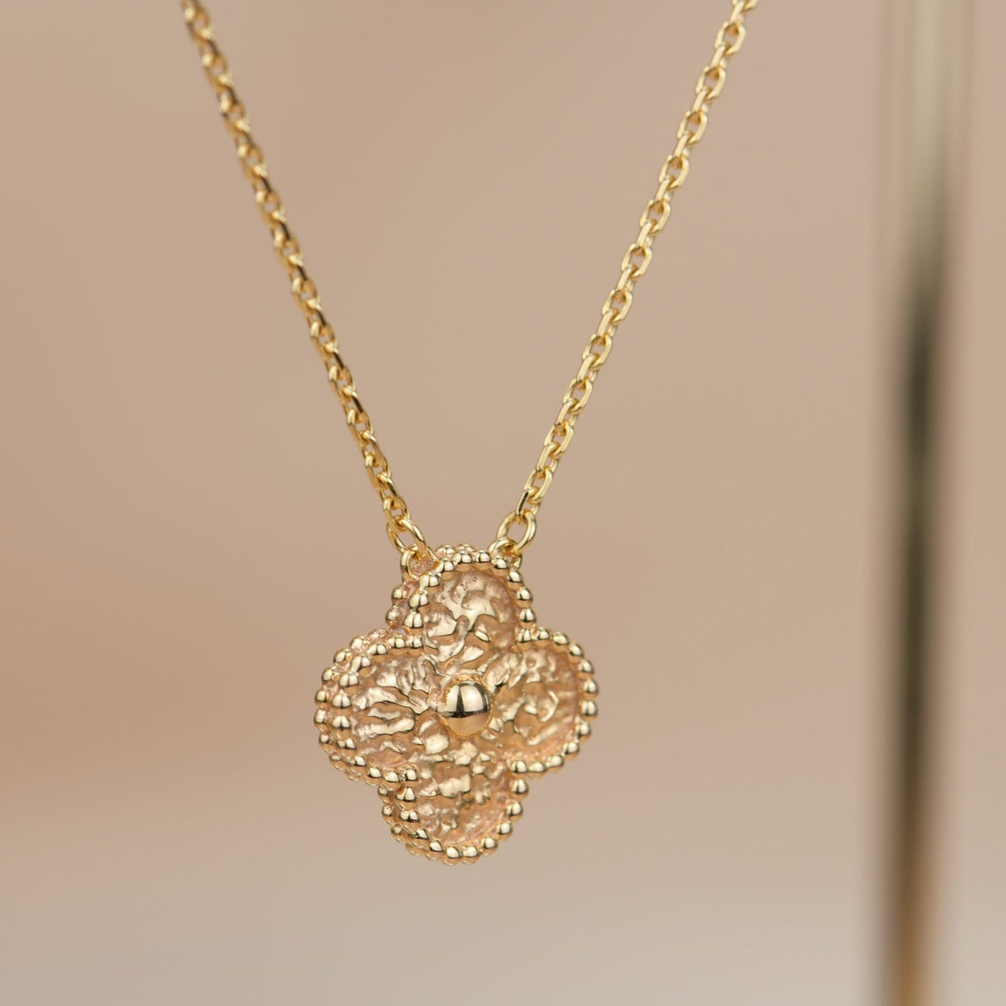 [Rose Jewelrys]CLOVER 15MM  BRONZING NECKLACE