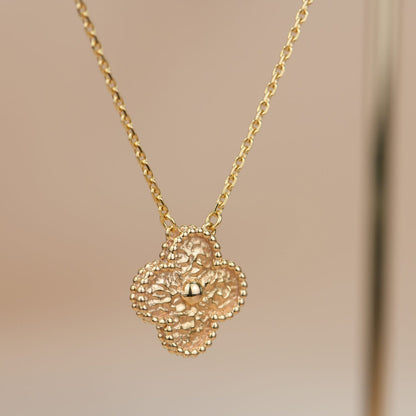 [Rose Jewelrys]CLOVER 15MM  BRONZING NECKLACE