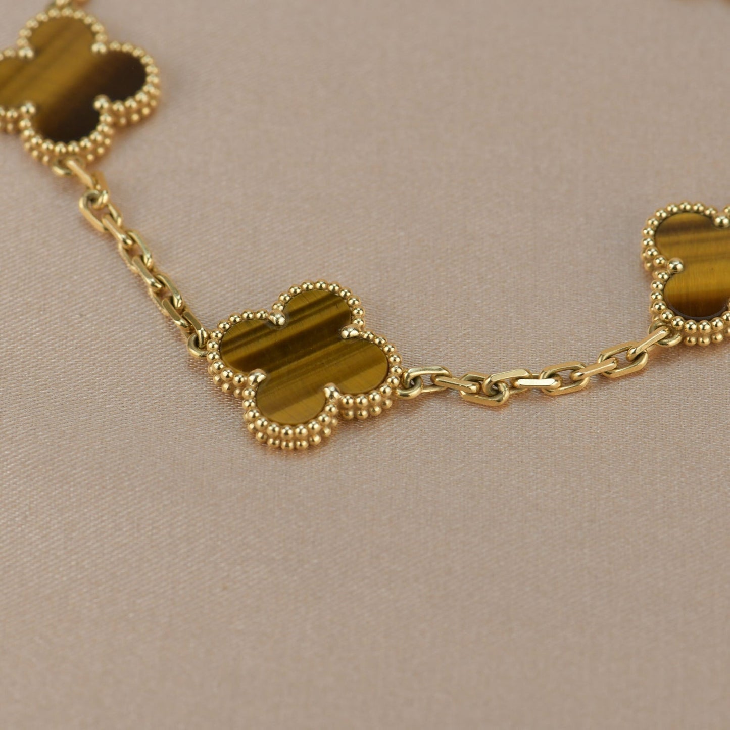 [Rose Jewelrys]CLOVER  5 MOTIFS TIGER EYE BRACELET