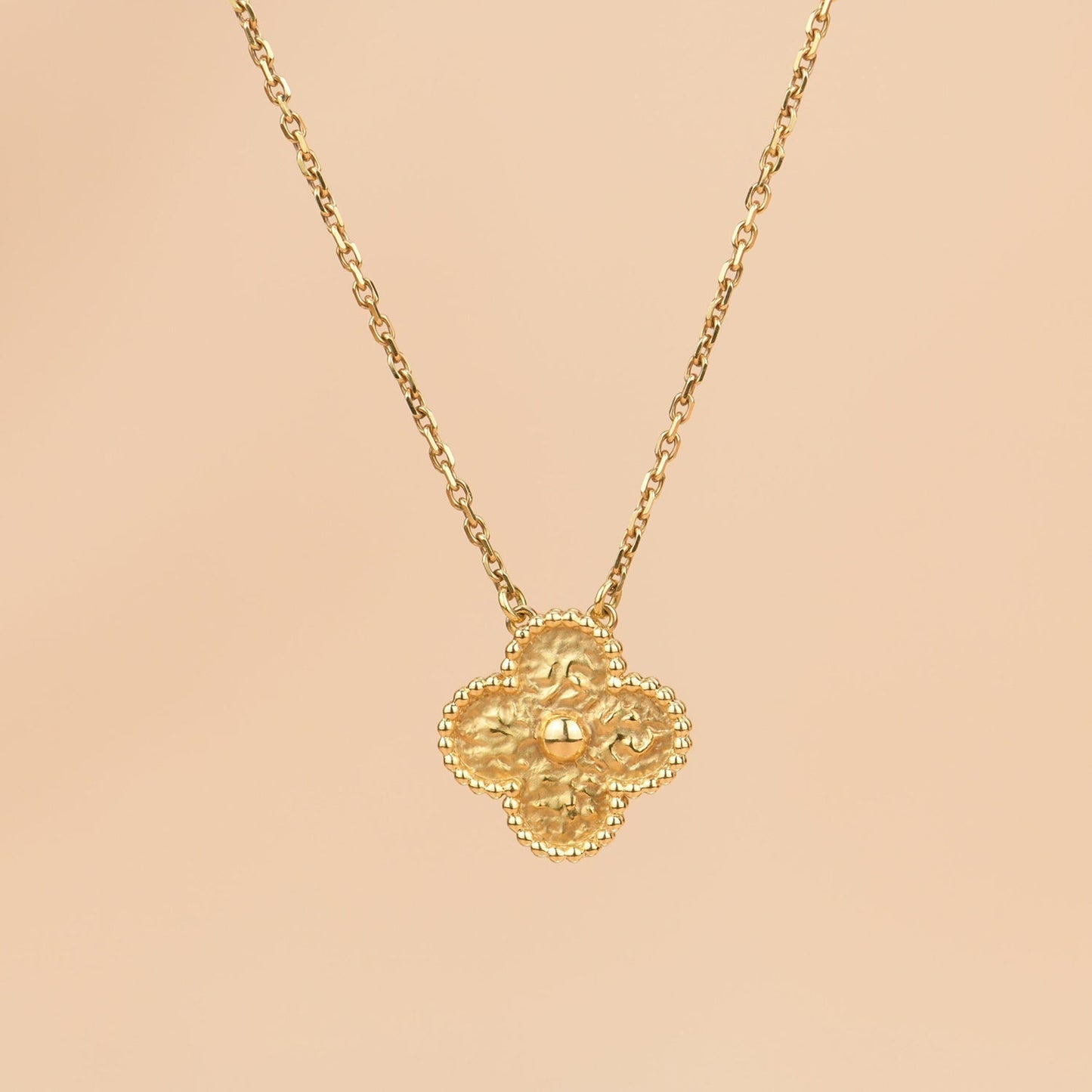 [Rose Jewelrys]CLOVER 15MM  BRONZING NECKLACE
