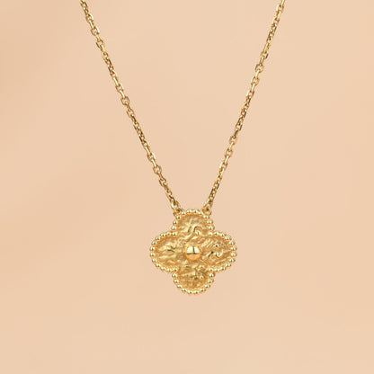[Rose Jewelrys]CLOVER 15MM  BRONZING NECKLACE