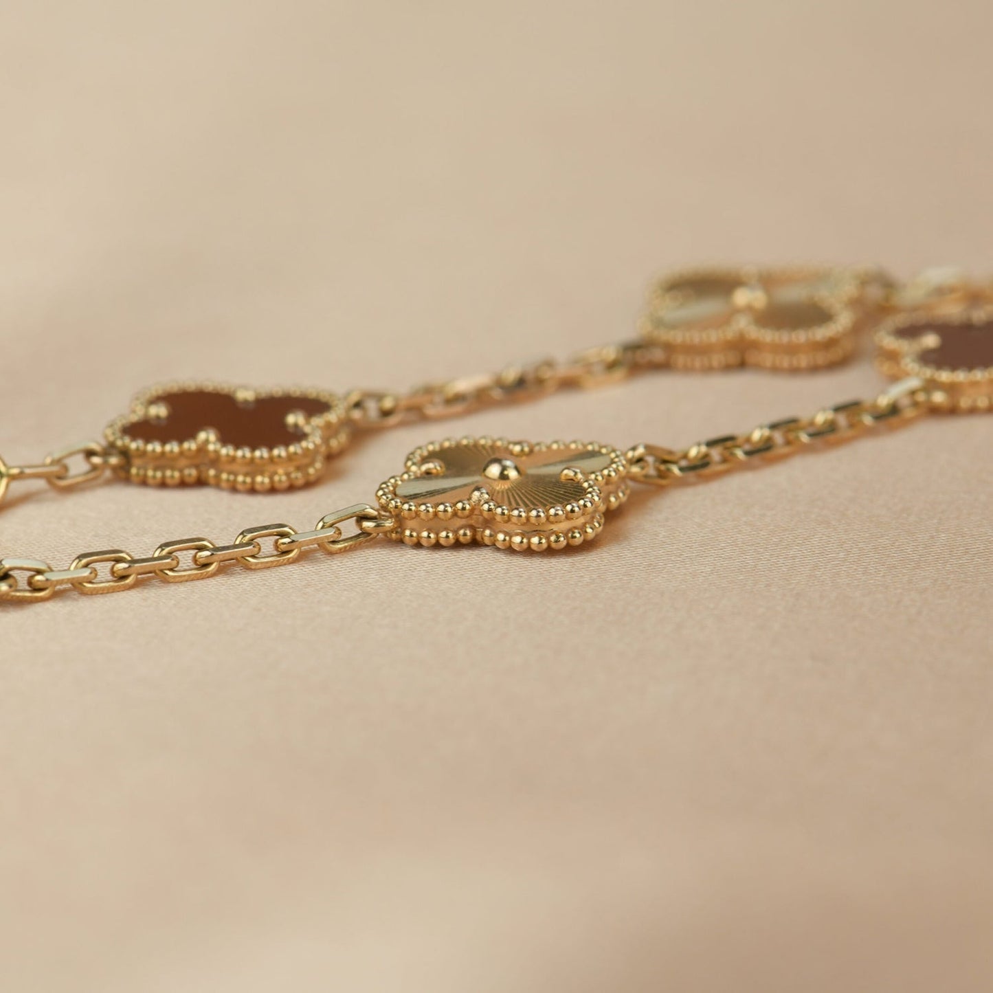 [Rose Jewelrys]CLOVER  5 MOTIFS CARNELIAN GOLD BRACELET