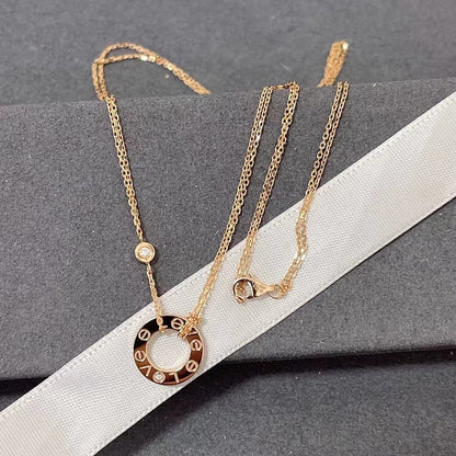 [Rose Jewelrys]LOVE NECKLACE 16MM 2 DIAMONDS