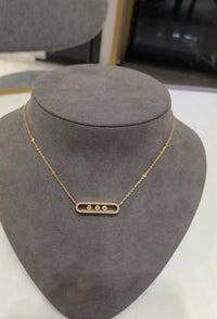 [🌹Rose💎]MIK 3 DIAMOND SLIDING NECKLACE, BRACELET SET