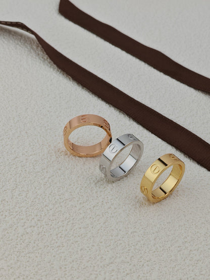 [🌹Rose💎]LOVE RING 4MM 1 DIAMOND GOLD