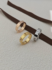 [🌹Rose💎]LOVE RING 4MM 1 DIAMOND GOLD