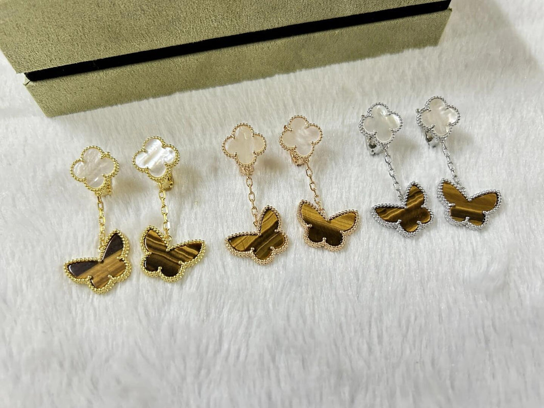 [🌹Rose💎] BUTTERFLY DOUBLE MOTIF EARRINGS