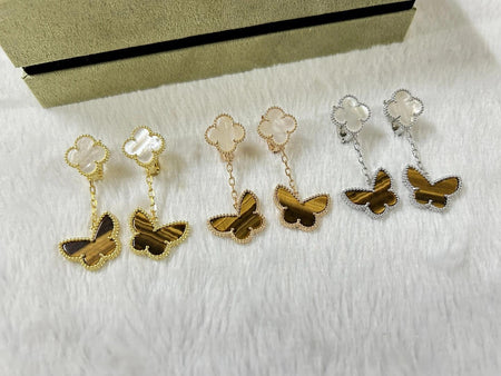 [🌹Rose💎] BUTTERFLY DOUBLE MOTIF EARRINGS