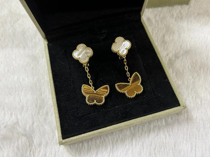 [🌹Rose💎] BUTTERFLY DOUBLE MOTIF EARRINGS