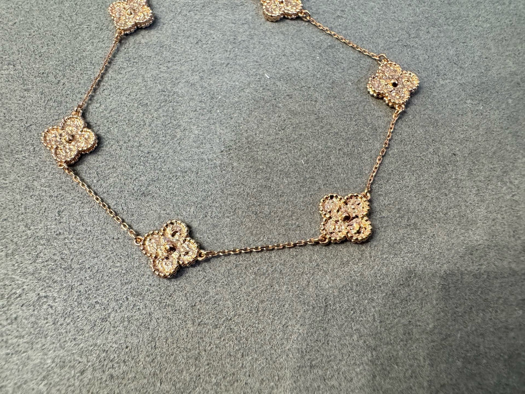 [🌹Rose💎] CLOVER 6 MOTIF GOLD-FOILED BRACELET