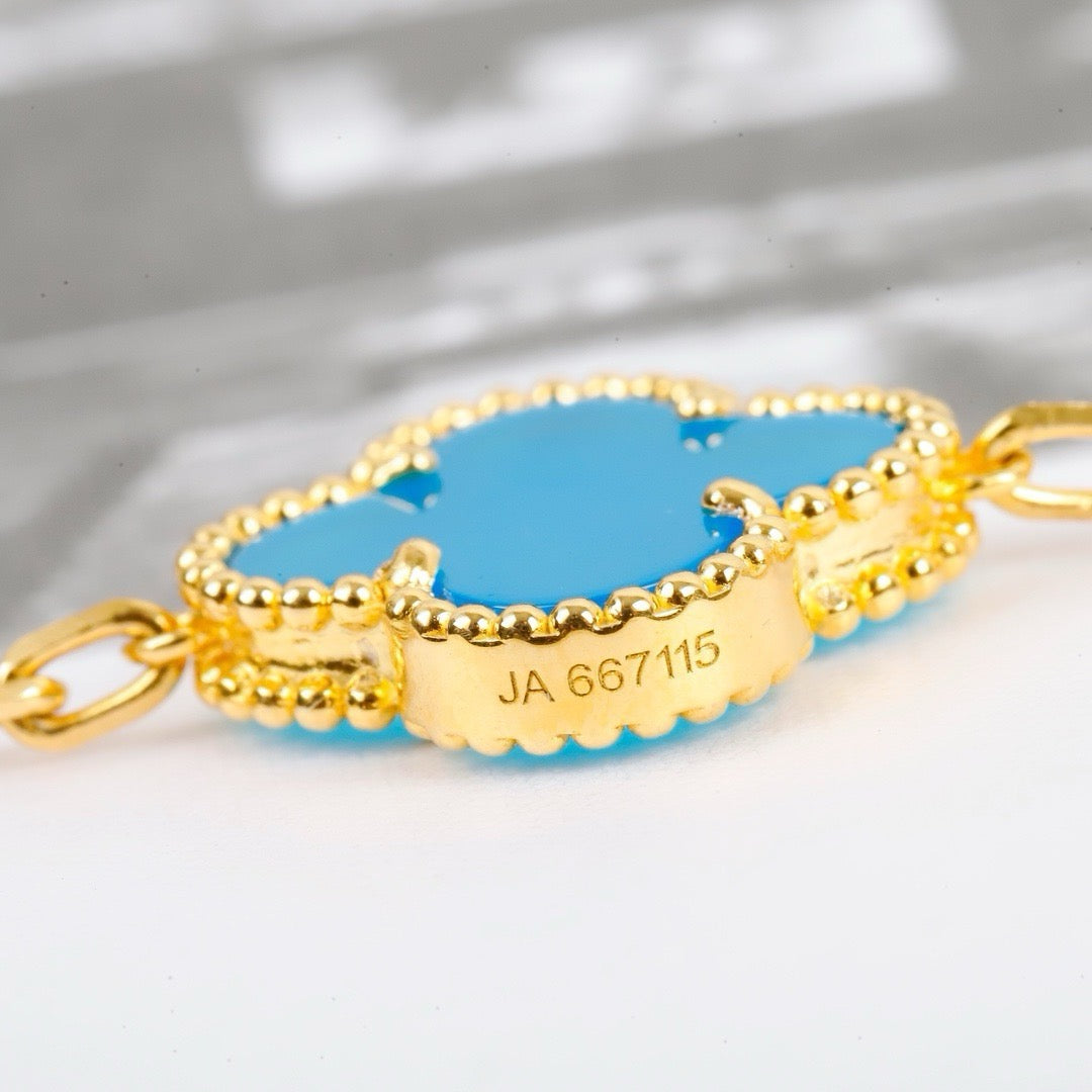 [Rose Jewelrys]CLOVER 5 MOTIFS TURQUOISE BRACELET