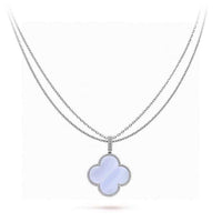 [🌹Rose💎]CLOVER 25MM NECKLACE AMETHYST SILVER