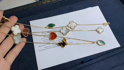 [🌹Rose💎] LUCKY CLOVER 11 MOTIF NECKLACE