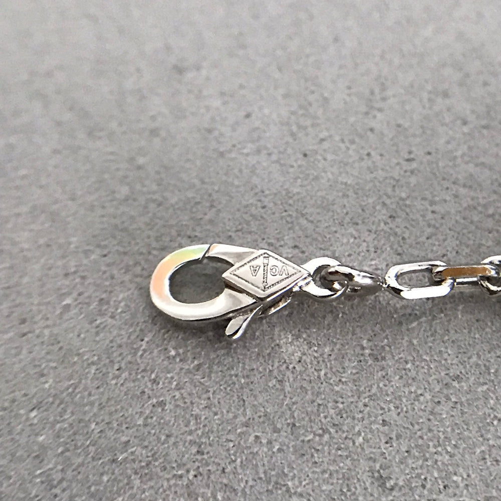 [Rose Jewelrys]CLOVER 5 MOTIF ONYXS DIAMOND BRACELET SILVER