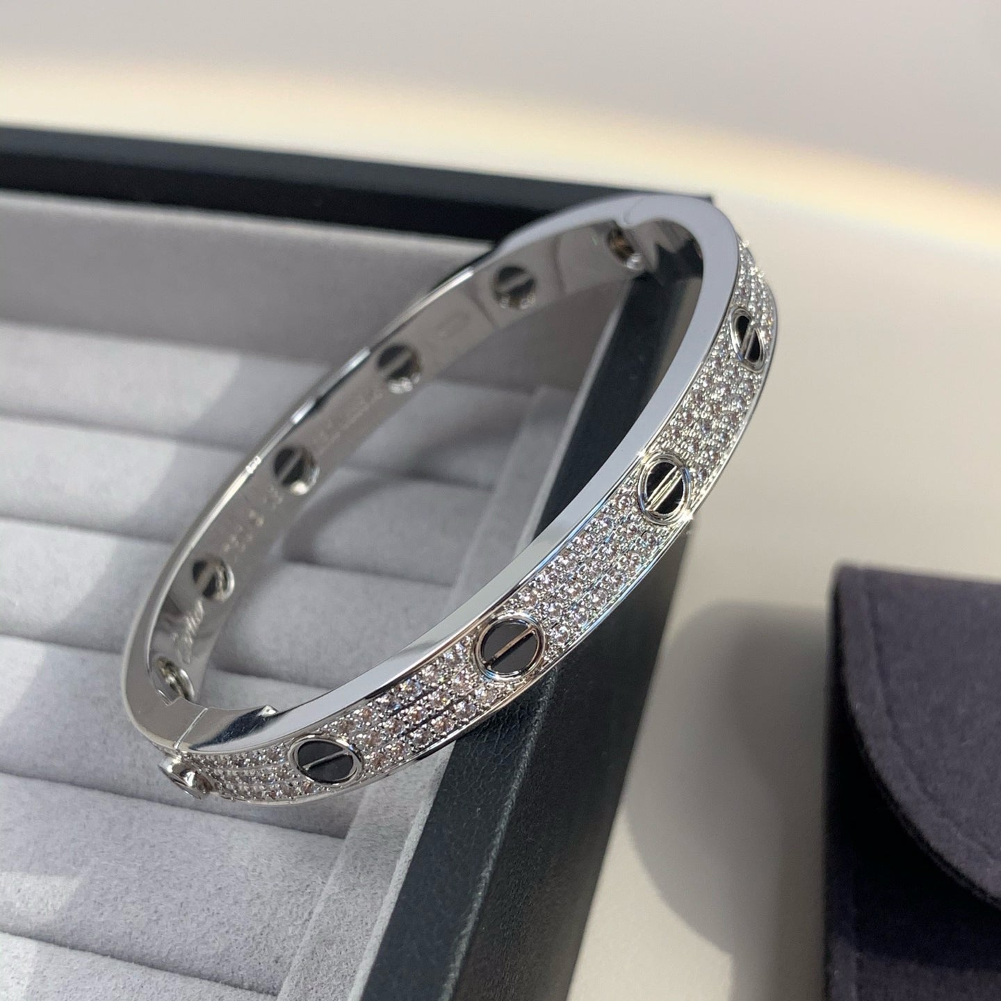 [Rose Jewelrys]LOVE BRACELET 6.1MM DIAMOND-PAVED CERAMIC